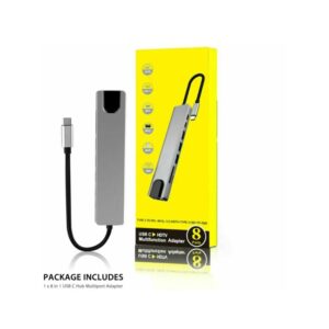 USB-C HUB 8 IN 1(USB 3.0*2+HDMI+PD+USB-C+LAN+VGA FEMALE)