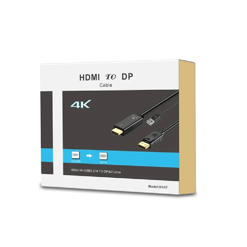4K HDMI+USB MALE TO DP MALE CABLE