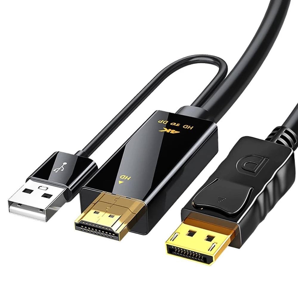 4K HDMI+USB POWER MALE TO DP MALE CABLE