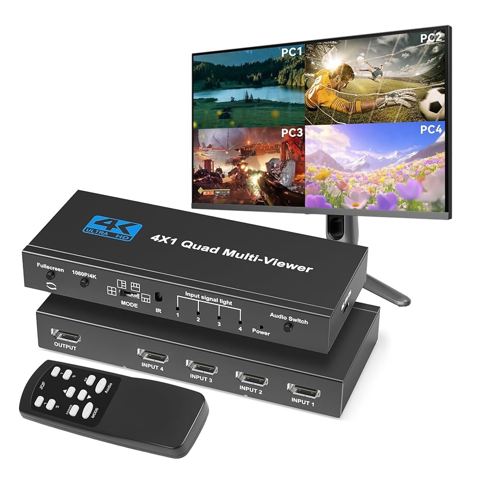 4 PORT HDMI SWITCH MULTI VIEW