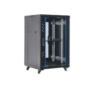NETWORK RACK 18U WITH FAN, TRAY, PDU AND WHEELS (GRADE B)