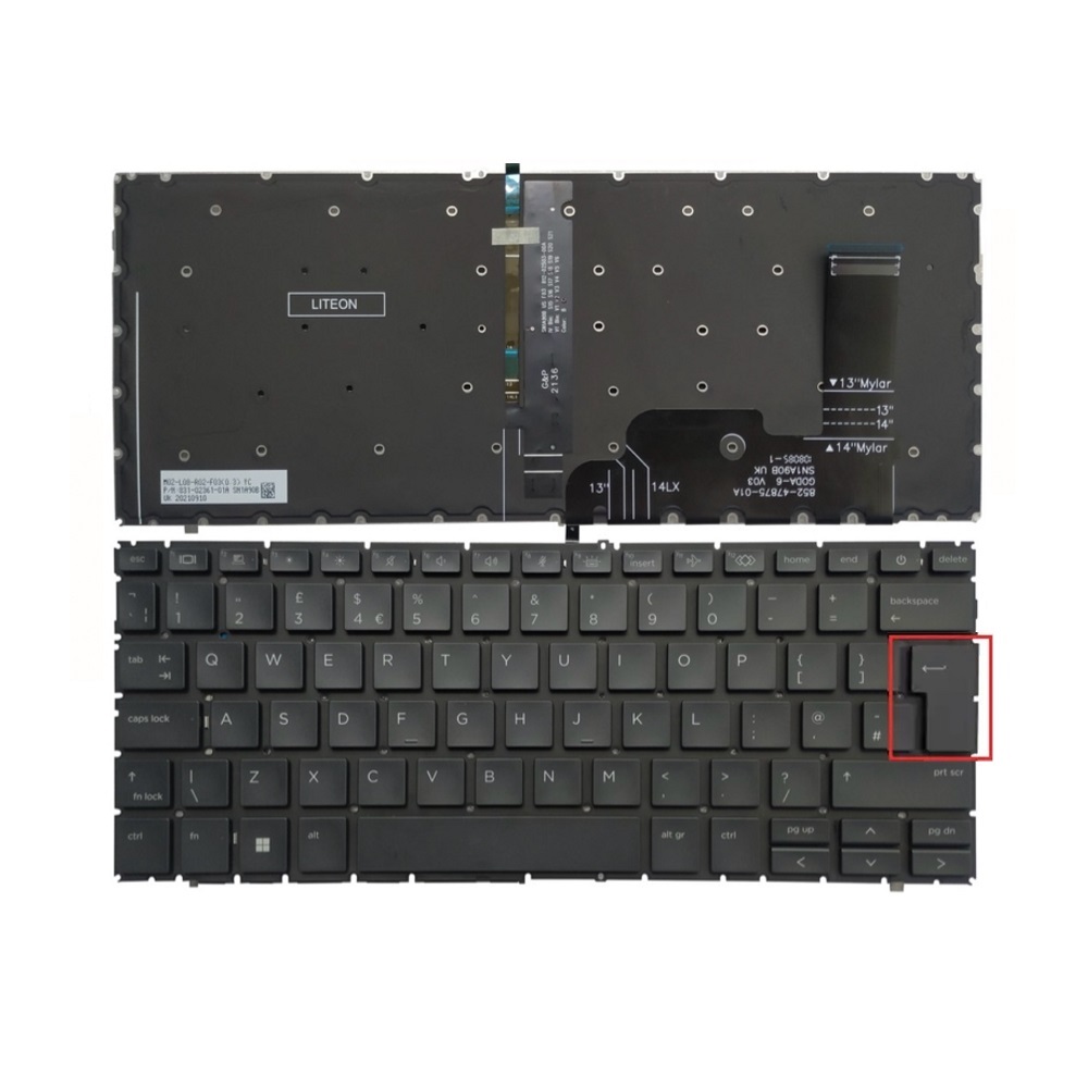 HP 440 G9 445 BACKLIGHT KEYBOARD UK LAYOUT