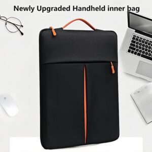 LAPTOP SLEEVE BAG 8944 13.3, 14.0, 15.6" (BLACK, ORANGE ZIPS & HANDLE)