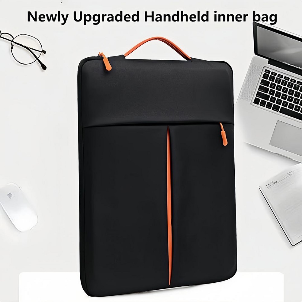 LAPTOP SLEEVE 8944 (BLACK, ORANGE ZIPS&HANDLE)